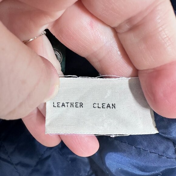 Green & Blue Suede Leather Bomber Jacket 80s Vintage Copper Key Size Medium - Picture 4 of 12